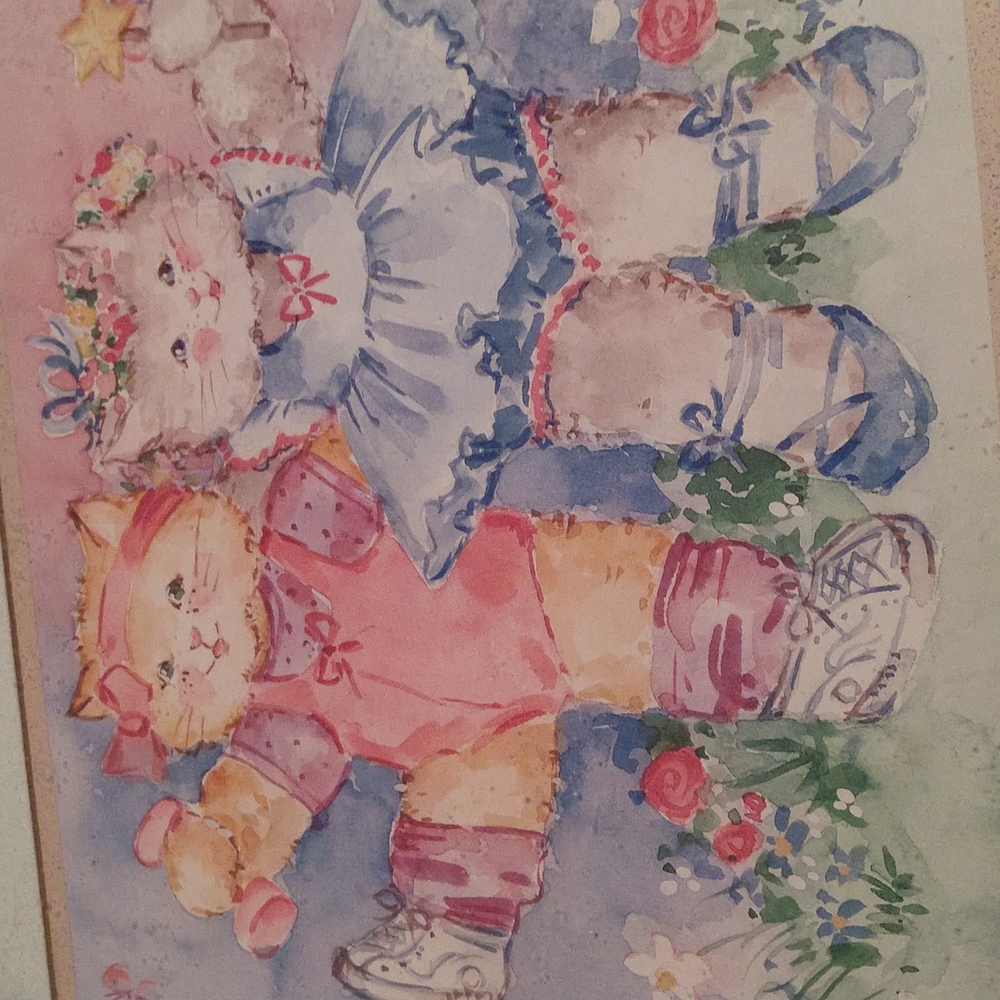 13"×11" Barbara Mock Print "Dancing or Exercising Kittens"